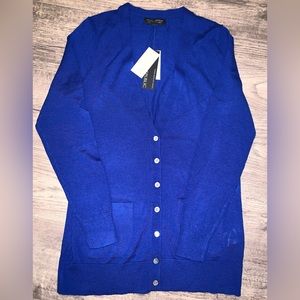 NWT gorgeous royal blue Merino Wool Banana Republic size S Cardigan
